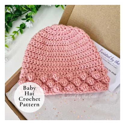 Bobble Cuff Baby Hat Crochet Pattern – PDF Download