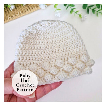 Bobble Cuff Baby Hat Crochet Pattern – PDF Download