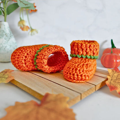 Handmade Pumpkin Crochet Baby Booties - Halloween Gift