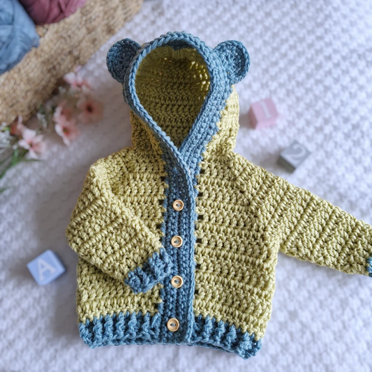 Handmade Crochet Bear Cardigan – 1 to 4 Years - Twisted by the Sea