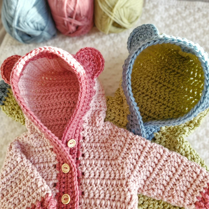 Handmade Crochet Bear Cardigan – 1 to 4 Years - Twisted by the Sea