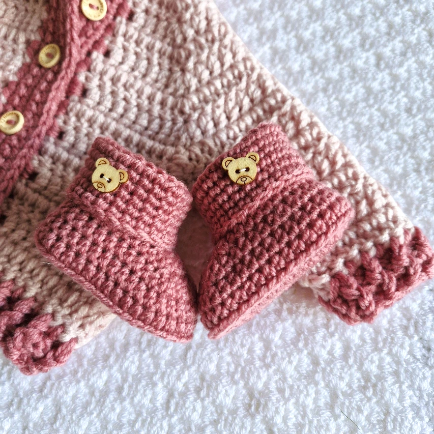 Handmade Crochet Bear Cardigan – 1 to 4 Years - Twisted by the Sea