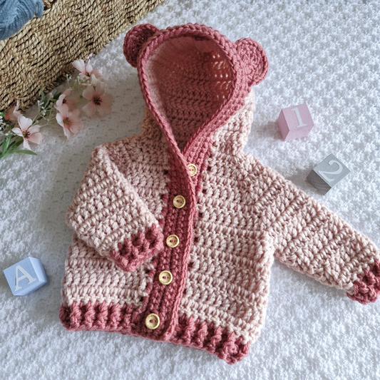 Handmade Crochet Bear Cardigan – 1 to 4 Years - Twisted by the Sea