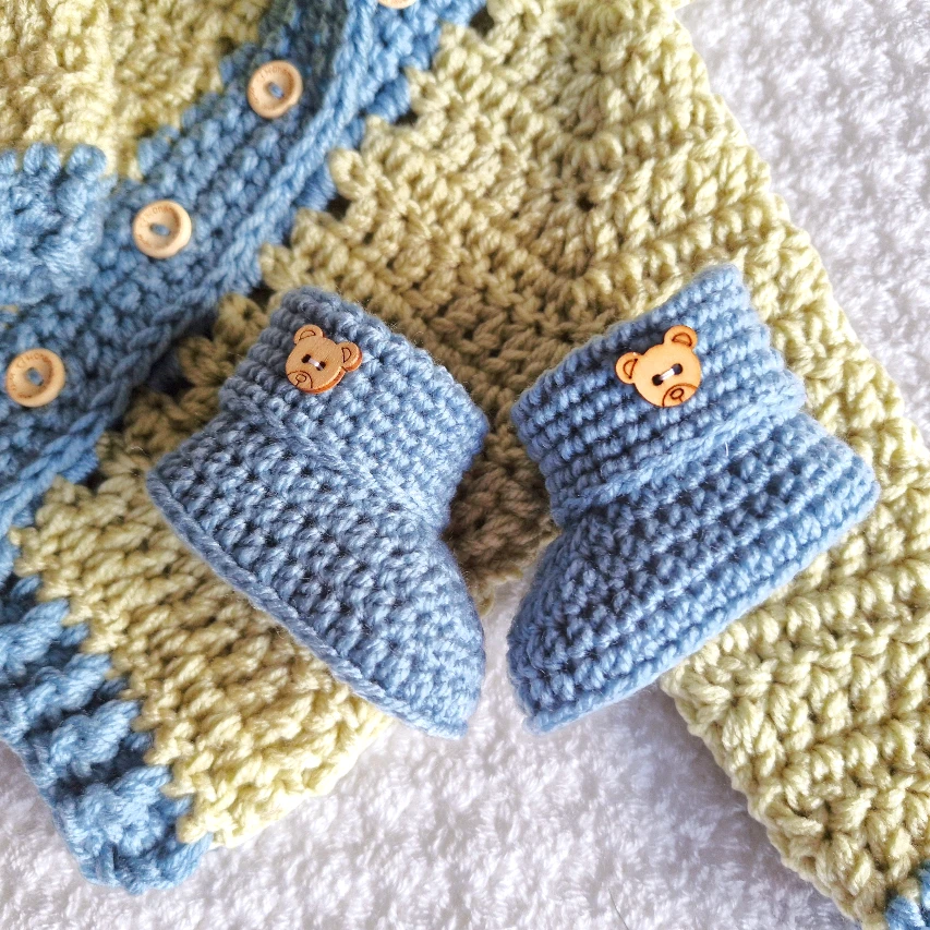 Handmade Crochet Bear Cardigan – 1 to 4 Years - Twisted by the Sea