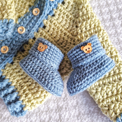 Handmade Crochet Bear Cardigan – 1 to 4 Years - Twisted by the Sea