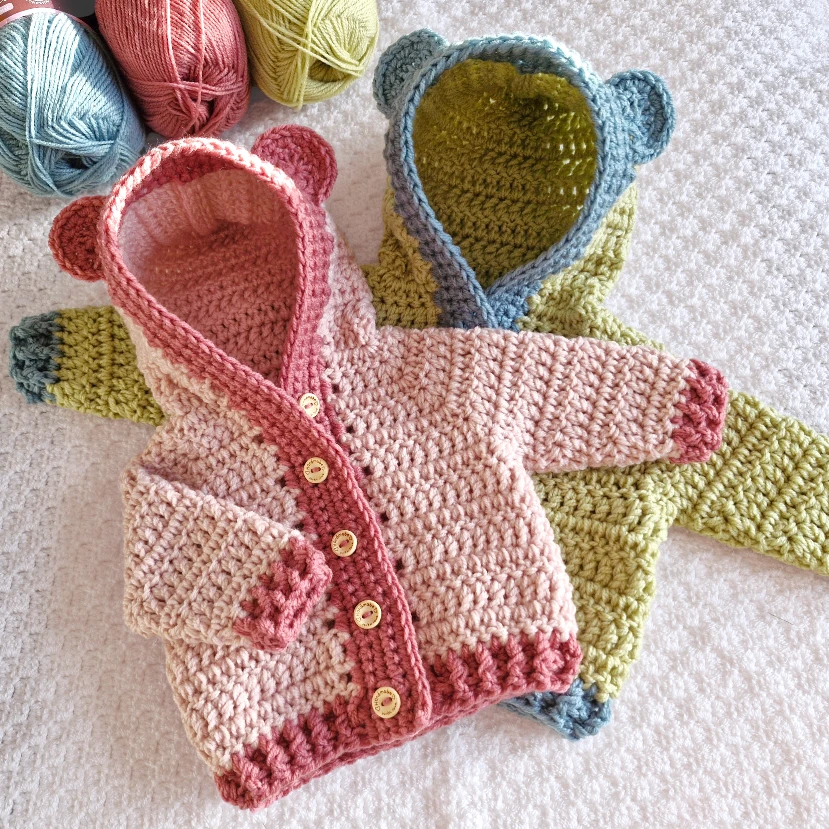 Handmade Crochet Bear Cardigan – 1 to 4 Years - Twisted by the Sea