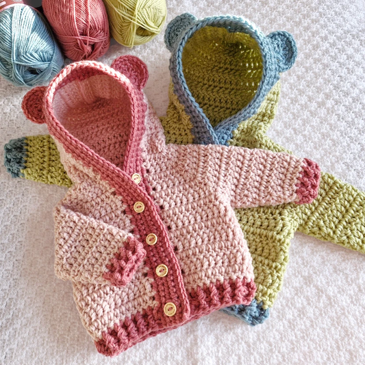 Handmade Crochet Bear Cardigan – 1 to 4 Years - Twisted by the Sea