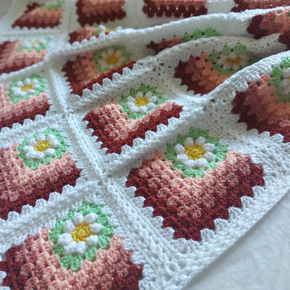 Handcrafted Daisy Granny Square Baby Blanket – "Spring Meadow" - Twisted by the Sea