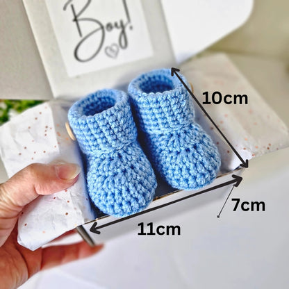 Pregnancy Announcement Gift – Crochet Baby Booties Keepsake Reveal