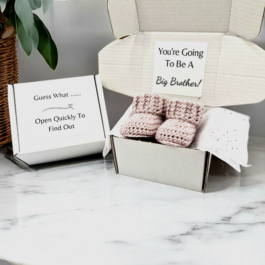 Big Brother Pregnancy Announcement Gift | Booties Reveal Box - Twisted by the Sea