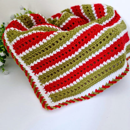 Handmade Crochet Christmas Baby Blanket – Red, Green & White
