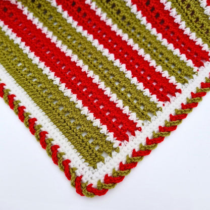 Handmade Crochet Christmas Baby Blanket – Red, Green & White