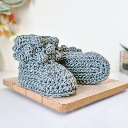 Merino Wool Crochet Baby Booties – North Sea Newborn Gift
