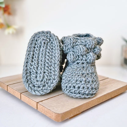 Merino Wool Crochet Baby Booties – North Sea Newborn Gift