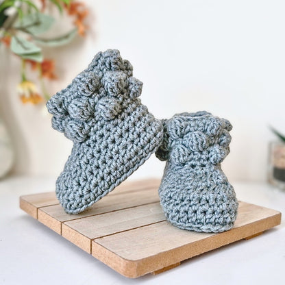 Merino Wool Crochet Baby Booties – North Sea Newborn Gift