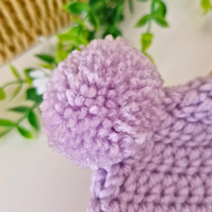 Newborn Crochet Hat and Booties Set in Heather