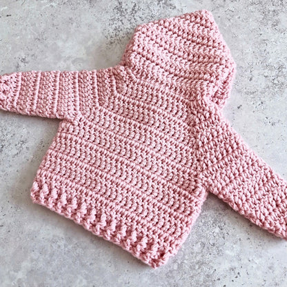 Pink Crochet Teddy Bear Hooded Cardigan – Newborn
