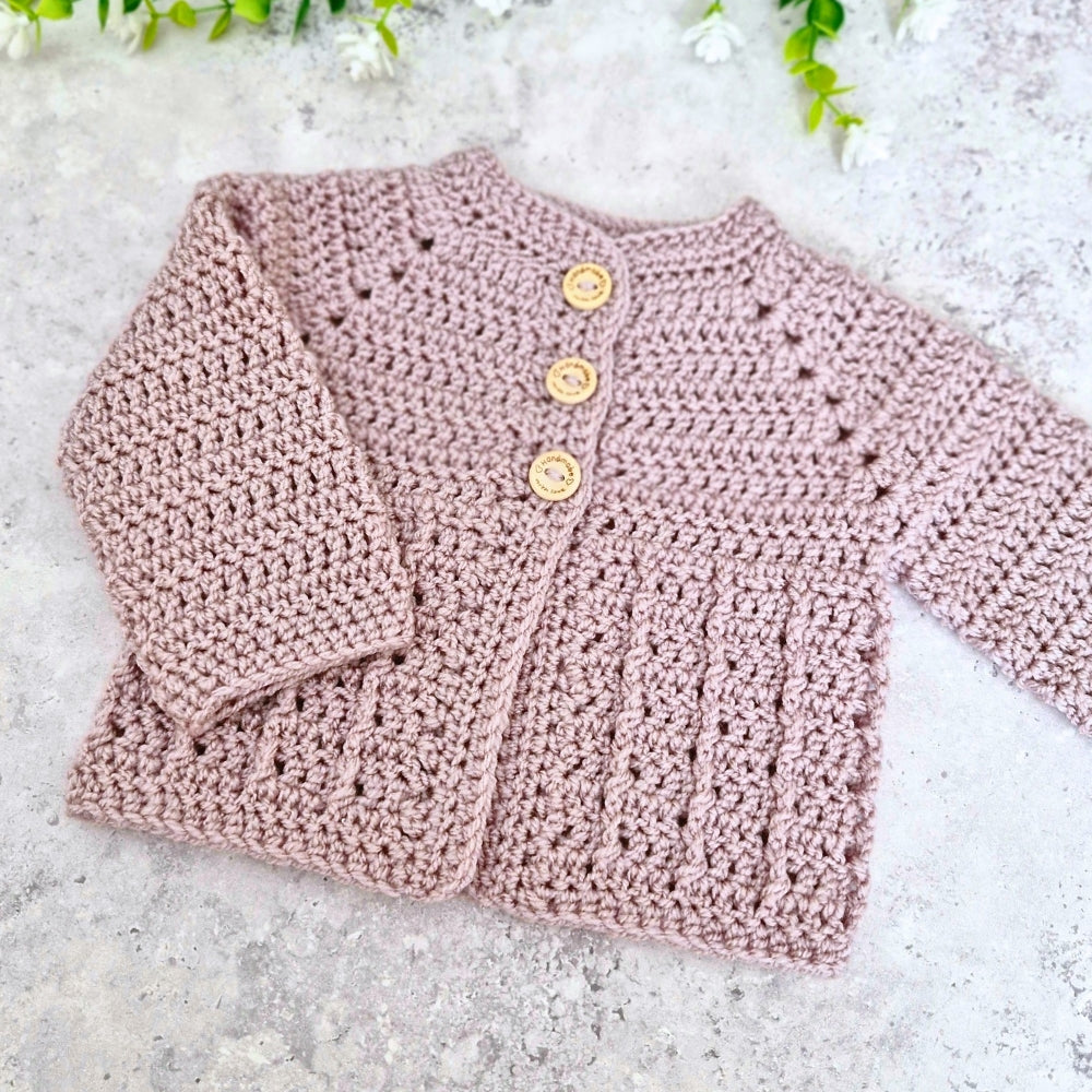 Handmade Crochet Baby Cardigan Gift – Mushroom Newborn