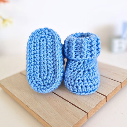 Baby Booties Crochet With Ridged Cuff