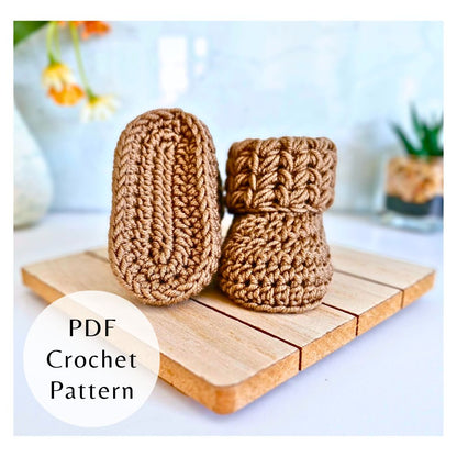 PDF PATTERN Crochet Baby Booties – Puff V Stitch (Instant Download) - Twisted by the Sea