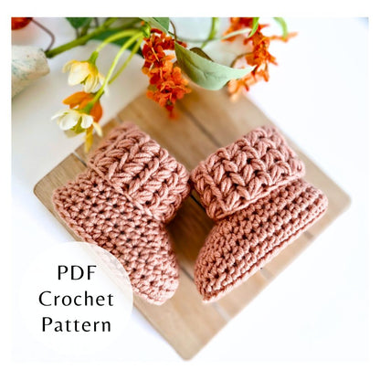 PDF PATTERN Crochet Baby Booties – Puff V Stitch (Instant Download) - Twisted by the Sea