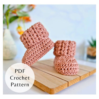 PDF PATTERN Crochet Baby Booties – Puff V Stitch (Instant Download) - Twisted by the Sea
