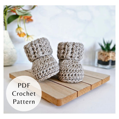 PDF PATTERN Crochet Baby Booties – Puff V Stitch (Instant Download) - Twisted by the Sea