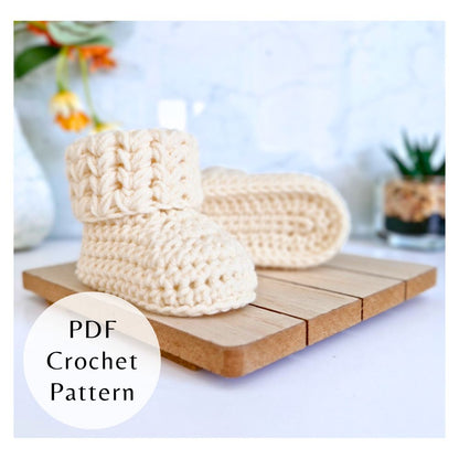 PDF PATTERN Crochet Baby Booties – Puff V Stitch (Instant Download) - Twisted by the Sea
