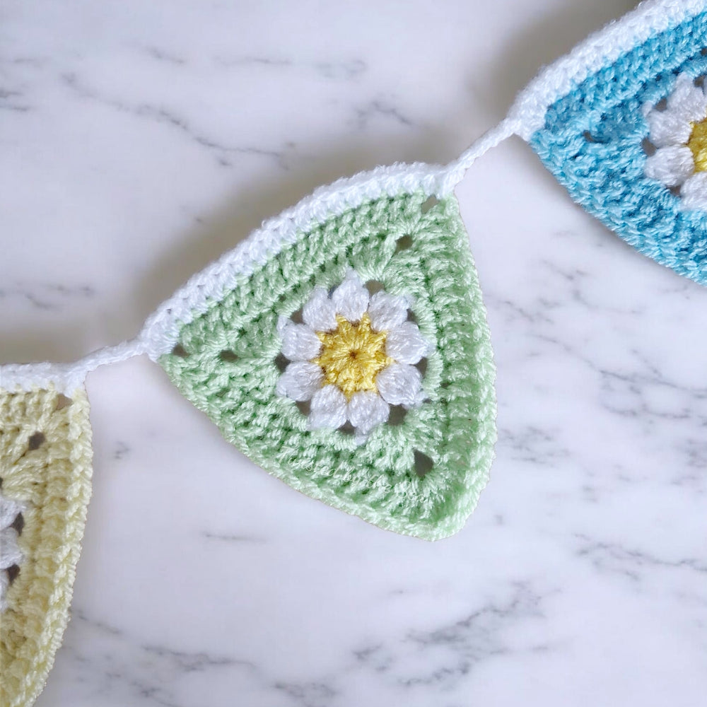 Handmade Crochet Rainbow Bunting – 7 Flag Garland - Twisted by the Sea