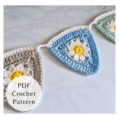 PDF PATTERN Crochet Daisy Bunting (Instant Download) - Twisted by the Sea