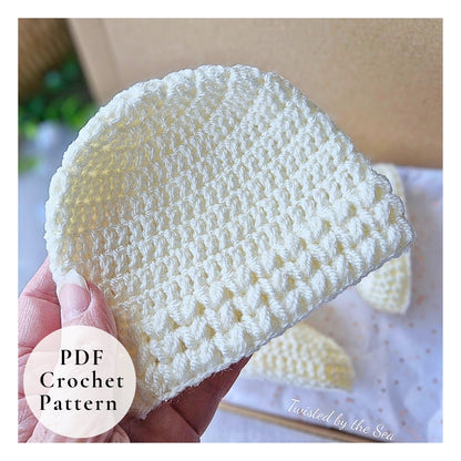 PDF Crochet Baby Hat Pattern – Puff V Stitch, Newborn to 6 Months