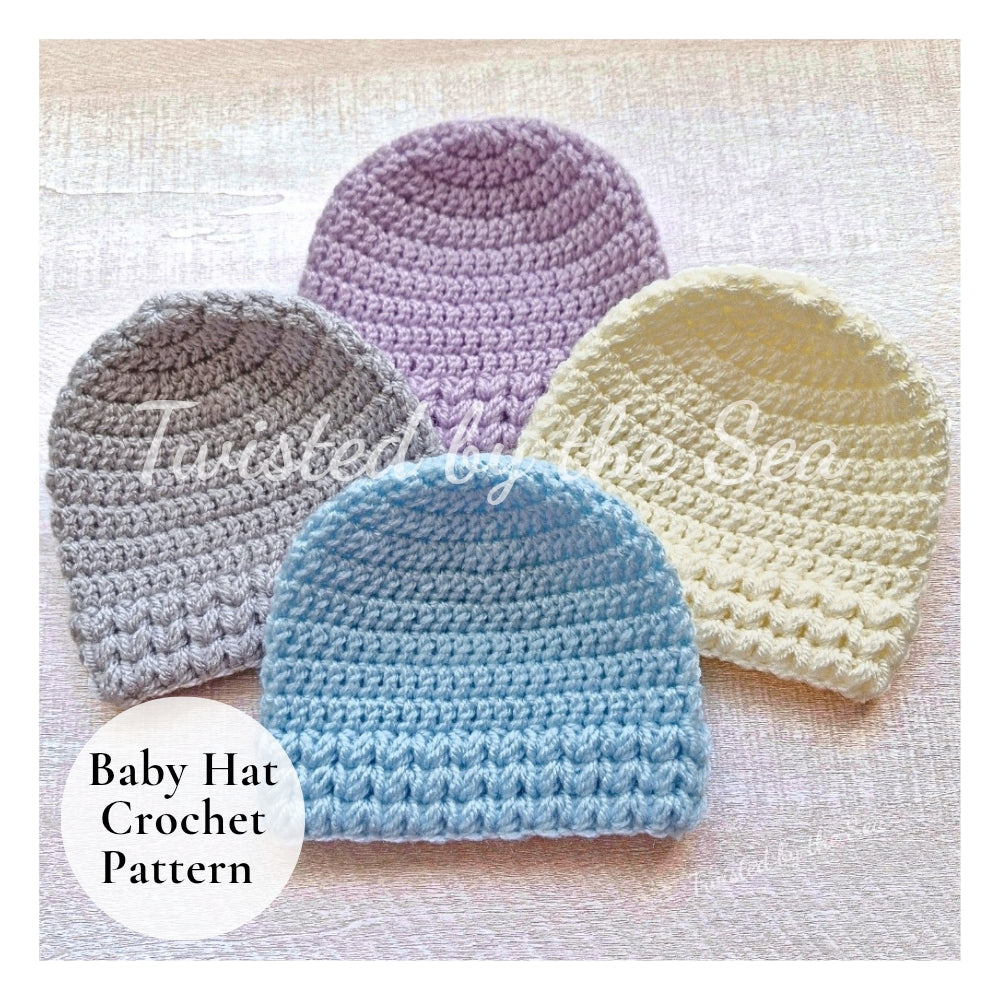 PDF Crochet Baby Hat Pattern – Puff V Stitch, Newborn to 6 Months