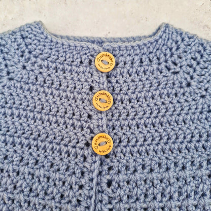 Crochet Daisy Baby Cardigan – 3-6 Months Blue