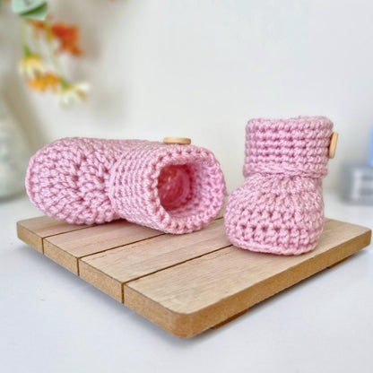 Crochet Baby Booties – ‘It’s a Girl’ Newborn Baby Shower Gift