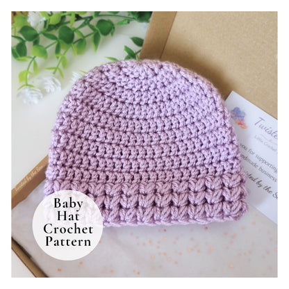 PDF Crochet Baby Hat Pattern – Puff V Stitch, Newborn to 6 Months