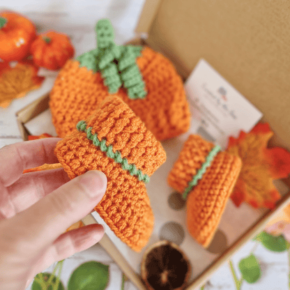 Handmade Crochet Pumpkin Baby Hat & Booties Set – Autumn Gift - Twisted by the Sea