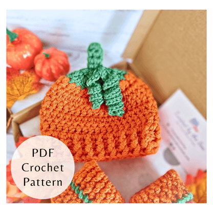 Pumpkin Baby Hat Crochet Pattern – PDF Digital Download - Twisted by the Sea