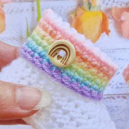 Rainbow Baby Crochet Booties, Gender Neutral Keepsake Gift - Twisted by the Sea