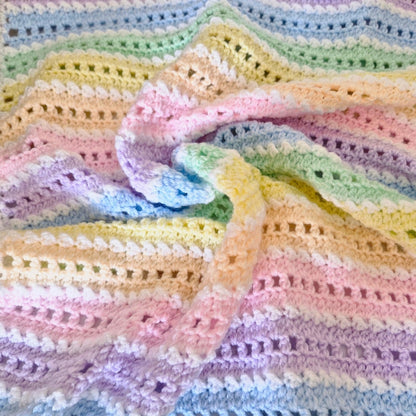 Textured Rainbow Baby Crochet Blanket PDF Pattern