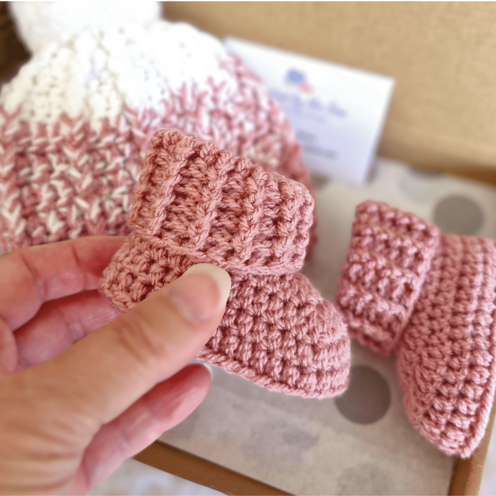 Ombre Baby Bobble Hat & Booties Set – Newborn to 6 Months - Twisted by the Sea