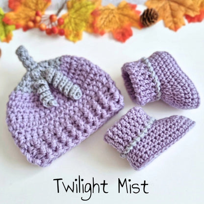Handmade Crochet Summerween Baby Hat & Booties Set – Pumpkin Gift