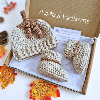 Handmade Crochet Summerween Baby Hat & Booties Set – Pumpkin Gift