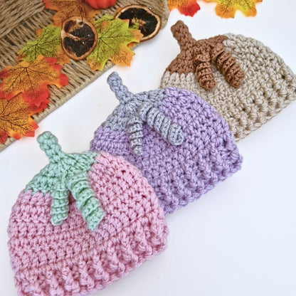 Handmade Crochet Summerween Baby Hat & Booties Set – Pumpkin Gift
