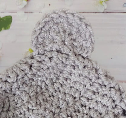 Handmade Crochet Teddy Bear Baby Hat – Newborn to 6 Months, Soft & Cosy Beanie - Twisted by the Sea