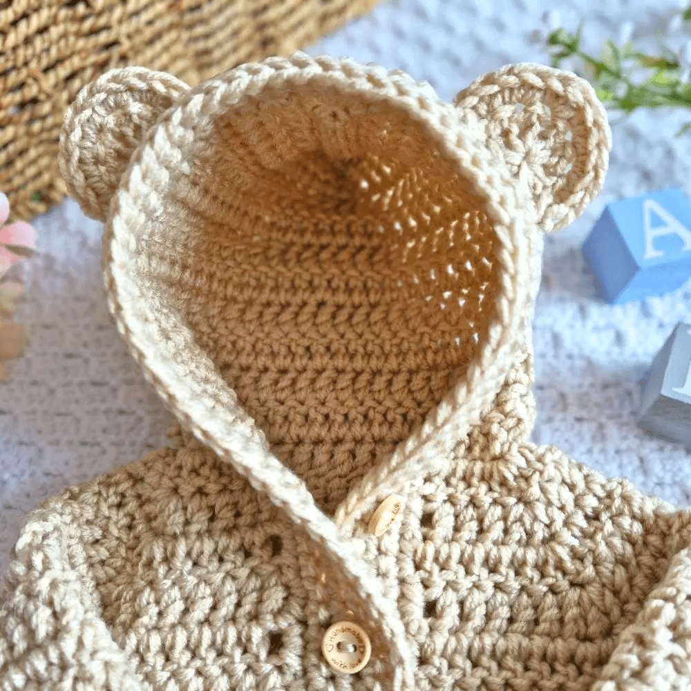 Crochet Baby Hooded Cardigan – Newborn to 2 Years - Twisted by the Sea
