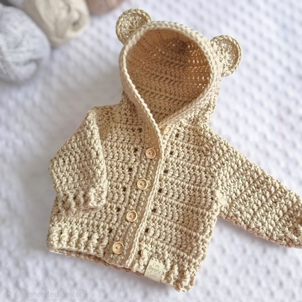 Crochet Baby Hooded Cardigan – Newborn to 4 Years