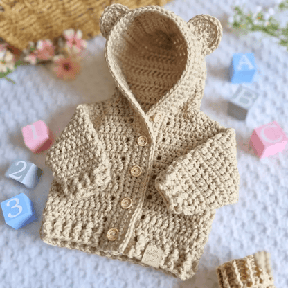 Crochet Baby Hooded Cardigan – Newborn to 2 Years - Twisted by the Sea