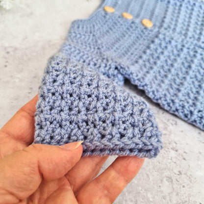Crochet Daisy Baby Cardigan – 3-6 Months Blue